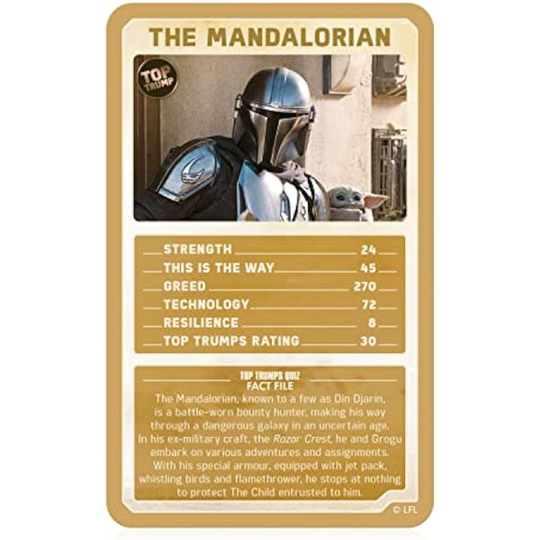 Top Trumps Star Wars The Mandalorian Limited Editions Card Game, play with Greef Karga, Moff Gideon, Boba Fett, Koska Reeves, and Grogu himself, gift and toy for boys and girls aged 6 plus