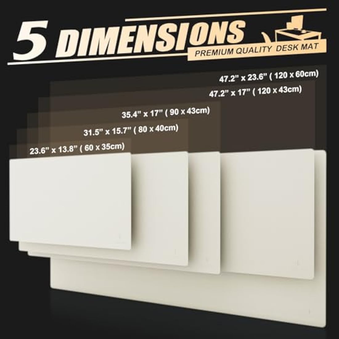 K KNODEL Large Office Leather Desk Mat, Mouse and Keyboard Pad, Computer and Laptop Mat, Desktop Protector and Cover, Writing Pad and Blotter (90x43cm, White)