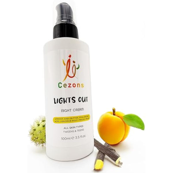 Cezons Lights Out Night Cream - Gentle Face Cream for Kids - Hyaluronic Acid Moisturiser - Fragrance-Free Skincare Gifts for Teenage Girls and boys Teen Girl Gifts, Skincare Kids Moisturiser
