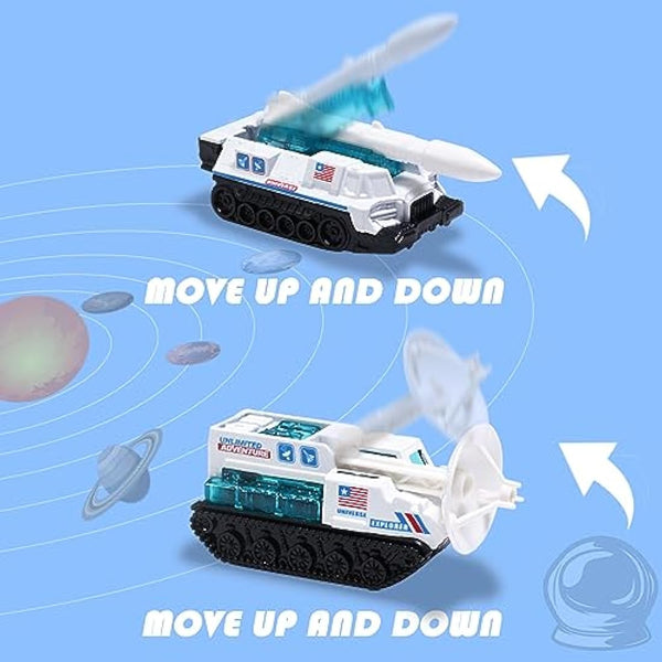 Diecast 6PCS Explore Space Spaceship Gift Set, Rocket Shuttle Toy Probe Mobile Lab Mini Space Fleet Toys for Boys Girls 3 Years Old and Up Creative Gifts