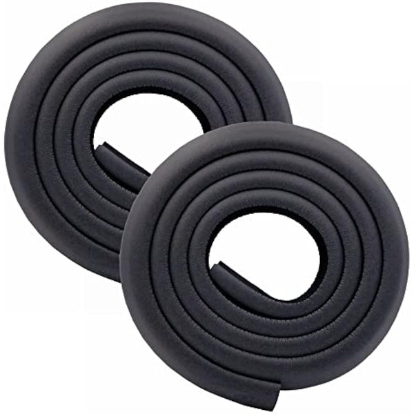 M2cbridge L Shape Extra Thick Furniture Table Edge Protectors Foam Baby Safety Bumper Guard 6.5 Ft (Black (6.5ft x 2))