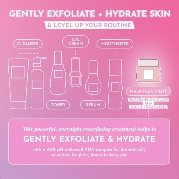 Glow Recipe Watermelon Glow Sleeping Mask - Exfoliating, Anti-Aging + Brightening Overnight Face Mask with AHA, Hyaluronic Acid + Pumpkin Seed Extract for Sensitive Skin - Hydrating Mask (80ml/2.7oz)