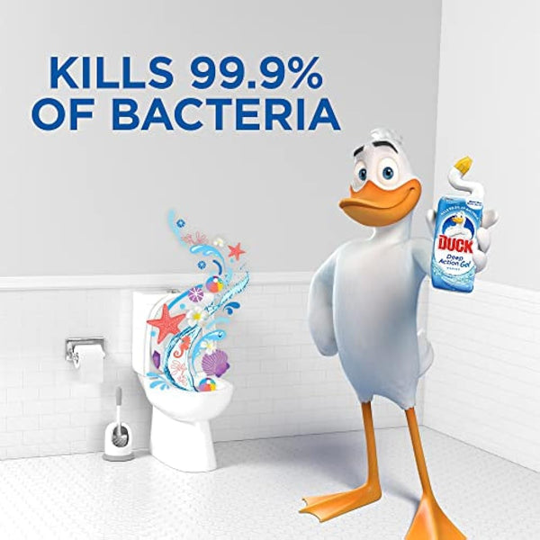 Duck Deep Action Gel Toilet Cleaner Liquid, Removes Limescale, Long Lasting Fragrance, Marine, Pack of 8 (8 x 750ml)