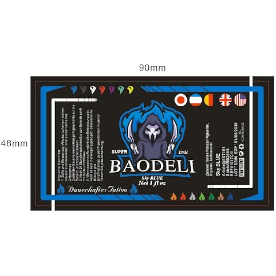 DLD Dazzling Vivid Colour Tattoo Ink Kit Professional 14 Bottles (1oz Each) Tattoo Kit EU Standard Pigments 30ml Tattoo Supplies