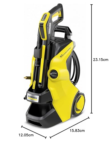 Kärcher K 5 Power Control Pressure Washer, pressure: max. 145 bar, flow rate: 500 l/h, area coverage: 40 m²/h, water filter, weight: 13 kg, high-pressure hose and gun, dirt blaster, spray lance