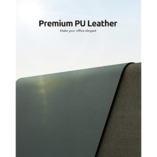 YSAGi Leather Desk Mat, Large Mouse Mat, Non-Slip Desk Pad, Waterproof PU Leather Table Protector Writing Pad for Office and Home (80 x 40 cm, Dark Green)