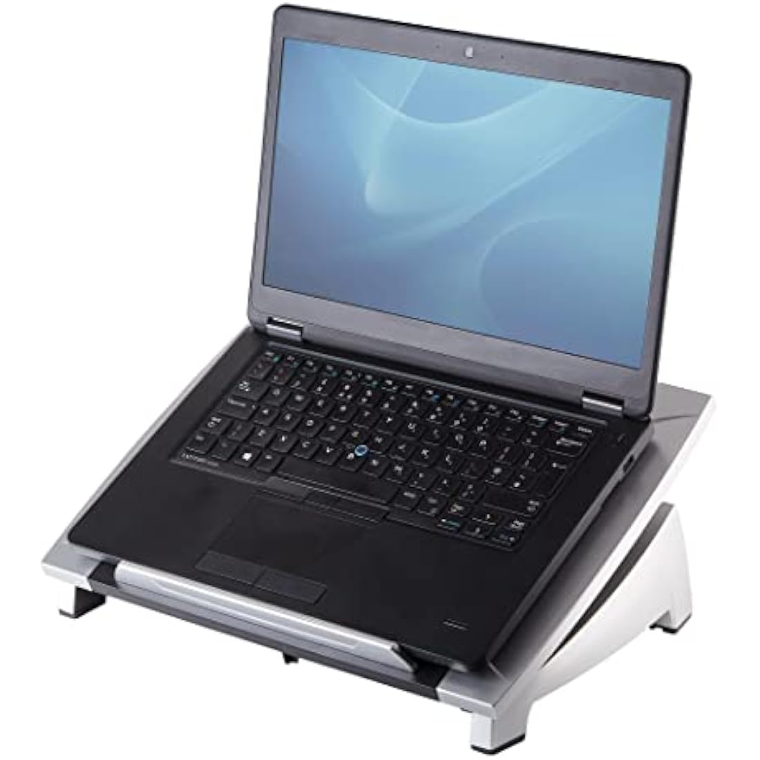 Fellowes Office Suites Laptop Stand for Desk 6 Height Adjustable Portable Laptop Riser for the Home and Office - Max Monitor Size 17", Max Weight 5KG - Black/Silver