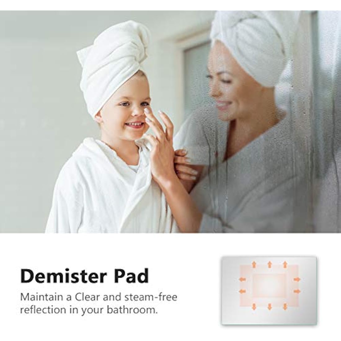 EMKE 500 X 700 mm LED Illuminated Bathroom Mirror with Lights and Demister Pad, Wall Mounted Touch Sensor Bathroom Mirrors Anti Fog for Makeup Cosmetic, IP44 Rated