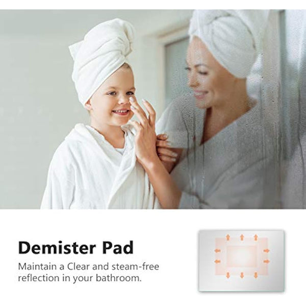 EMKE 500 X 700 mm LED Illuminated Bathroom Mirror with Lights and Demister Pad, Wall Mounted Touch Sensor Bathroom Mirrors Anti Fog for Makeup Cosmetic, IP44 Rated