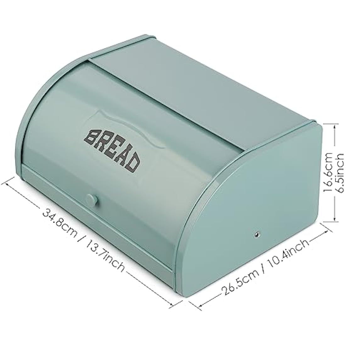 Hossejoy Metal Bread Box, Countertop Bread Storage, Bread Boxes with Roll Top Lid, Bread Bin Container Holder, Breadbox Holds for Your Kitchen Counter (Green)
