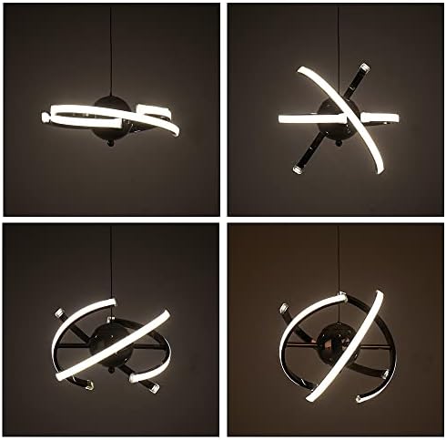 ELINKUME Modern Living Room LED Pendant Lights,Creative Adjustable Kitchen Light Fixture,26W Globe Chrome Ceiling Chandelier for Dining Room,Bedroom,Hall Lighting