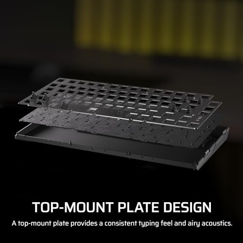 Corsair K65 PLUS WIRELESS 75% RGB Hot-Swappable Mechanical Gaming Keyboard – Pre-Lubricated MLX Fusion Tactile Switches – Dual-Layer Sound Dampening – PBT Keycaps – QWERTY UK – Black