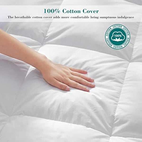 Threads For Bed 4.5 tog Down & Feather Duvet, Double Size Duvet, Ideal Comfort For Spring & Summer Months, 100% Cotton Down Proof Fabric, Premium Box-Stitch Design, Breathable & Machine Washable
