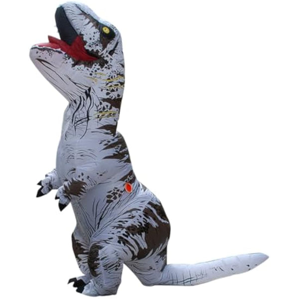 JASHKE Inflatable Costume Trex Dinosaur Costumes Halloween Costume Fancy Dress for Adult (White)
