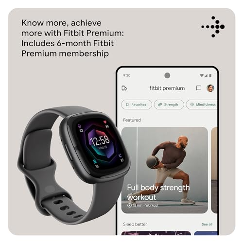 Google Fitbit Sense 2 Health and Fitness Smartwatch with built-in GPS, advanced health features, up to 6 days battery life - Compatible with iOS 15 or higher & Android OS 9.0 or higher
