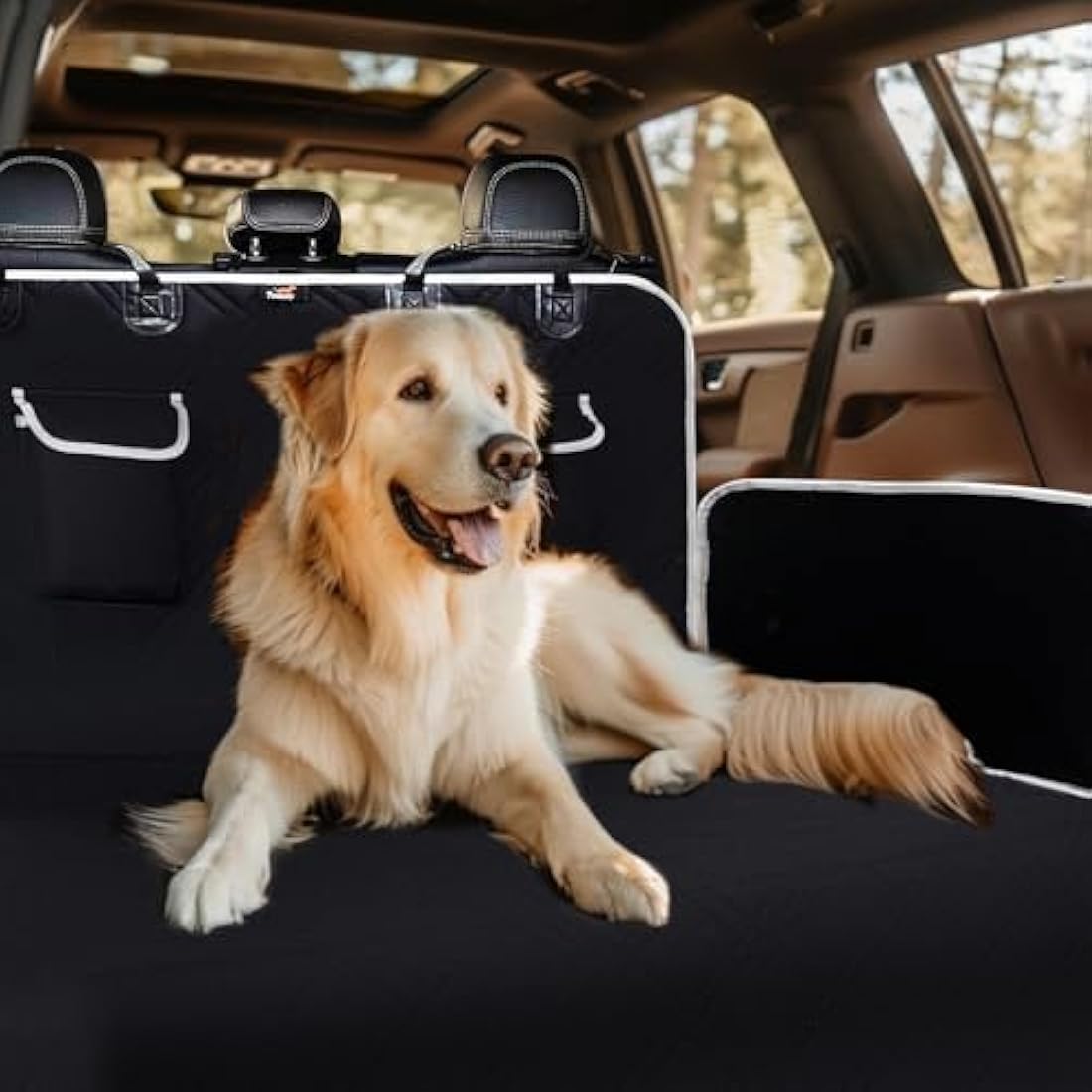 Toozey SUV Cargo Liner for Dogs - Waterproof Dog Trunk Seat Cover for Back Cargo Area, Dog Car Floor Mat with Side and Bumper Protector, Pet Cargo Cover Liner for SUV/Van/Truck, Standard, Black