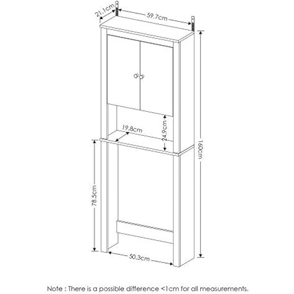 FURINNO Wall Mounted Cabinets, Wood, Espresso, one size