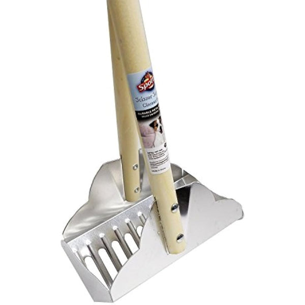 Gnawsome Spotty Easy Pet Dog Waste Pick Up Metal Tray Lightweight Scissor Pooper Scooper with Rake
