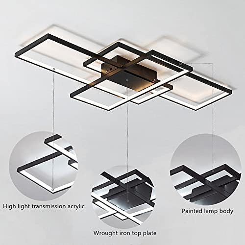 Diossad Modern LED Ceiling Lamp, Dimmable LED Ceiling Lights 2700K-6500K Flush Mount Chandelier for Bedroom, Living Room, Kitchen, Hallway, Office