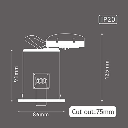 10 X Sanlumia LED Fire Rated Downlight Can GU10 Recessed Ceiling Twist & Lock Downlight IP20 Black