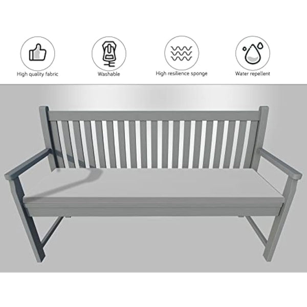 iStyle Mode Outdoor/Indoor Water Resistant 2 Seater Bench And Patio Furniture Padded Cushion ONLY Garden Furniture Pad 108cm x 45cm x 7.5cm thick (Grey)