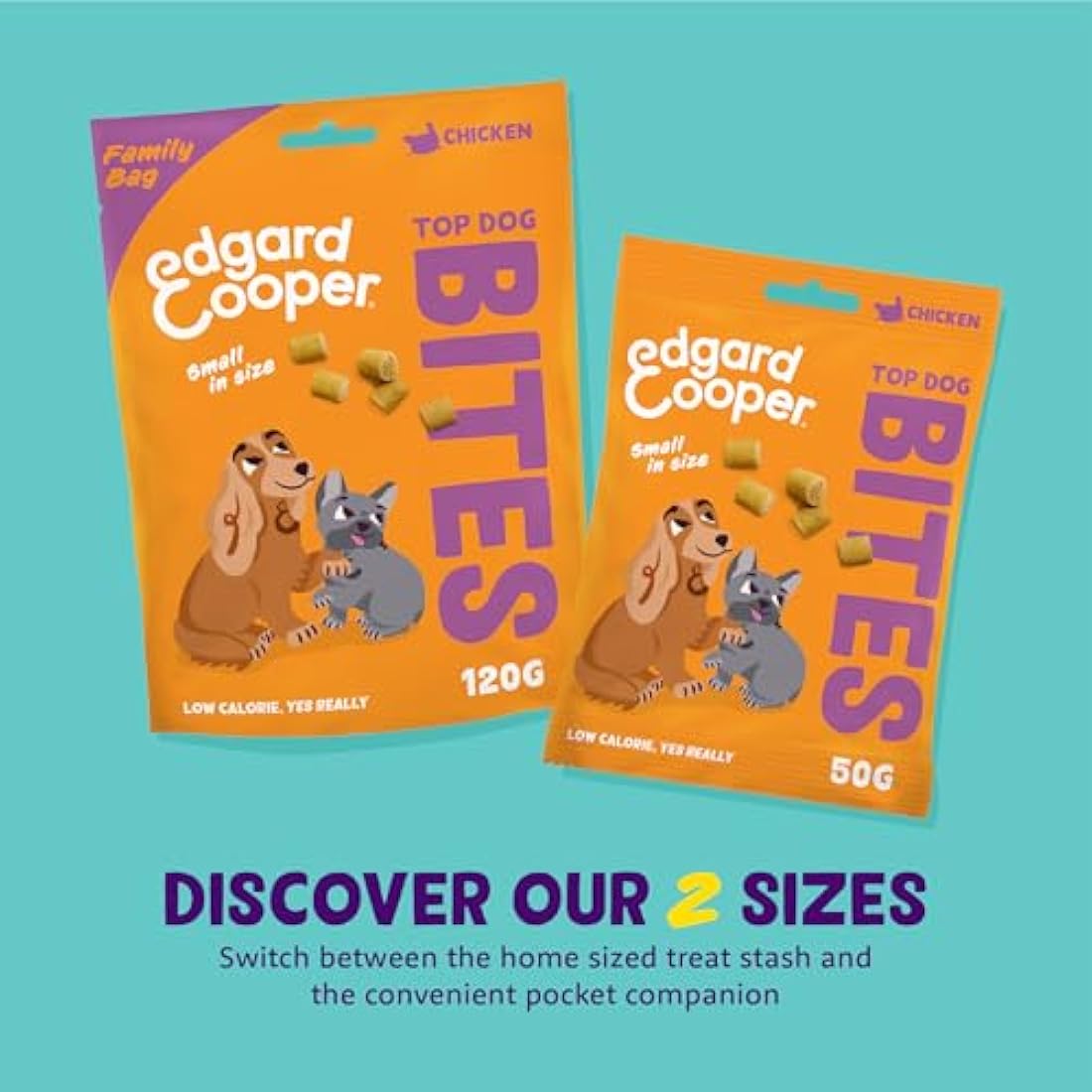 Edgard Cooper Natural Dog Treats - Chicken Top Dog Bites (Small) - (10 x 120g Family Pack), Grain Free, High in Protein & fresh meat, full of essential amino acids for healthy insides