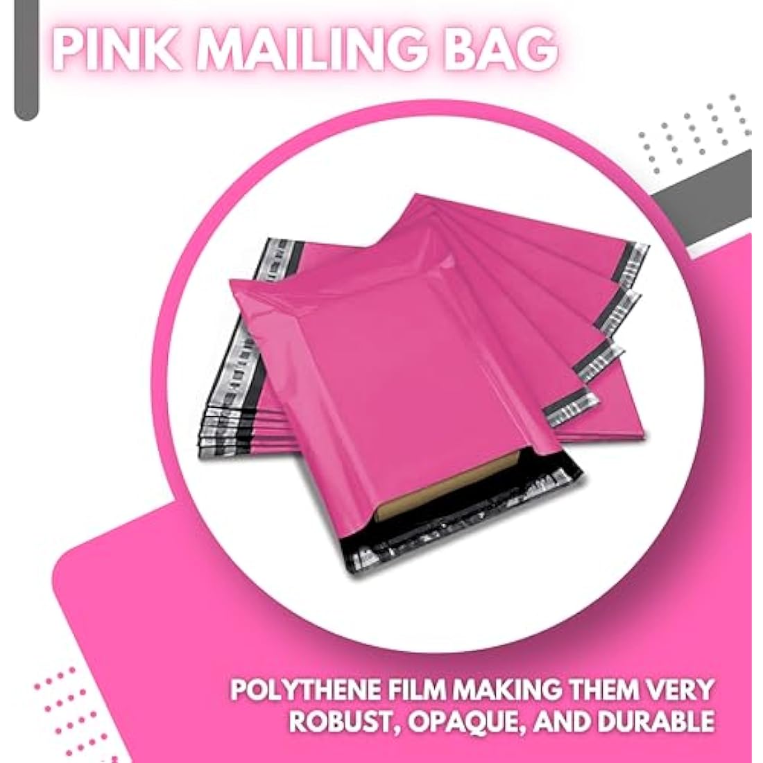 JeeJaan® 50 Pcs Pink Postage Bags 12x16 in Mailing Bags 305 x 405 mm Poly Mailers Parcel Bags Envelope Courier Shipping Mailers Waterproof and Tear-Proof Postal Mailer Courier Bags