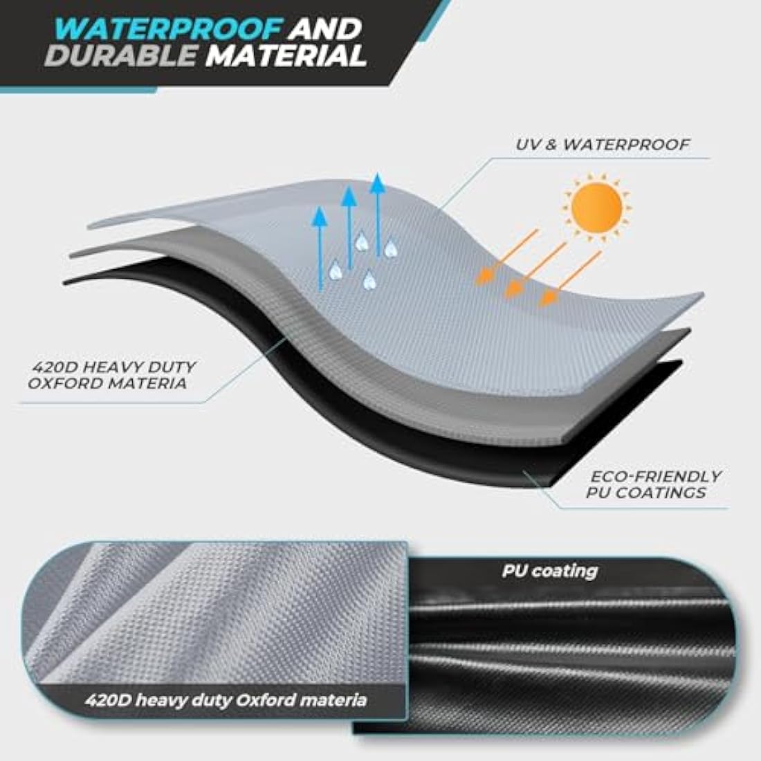 Double Egg Chair Cover Waterproof Heavy Duty Outdoor Hanging Chair Covers 420D Oxford Fabric Swing Chair Cover with Drawstrings Cocoon Egg Chair Protector Grey 230x200cm