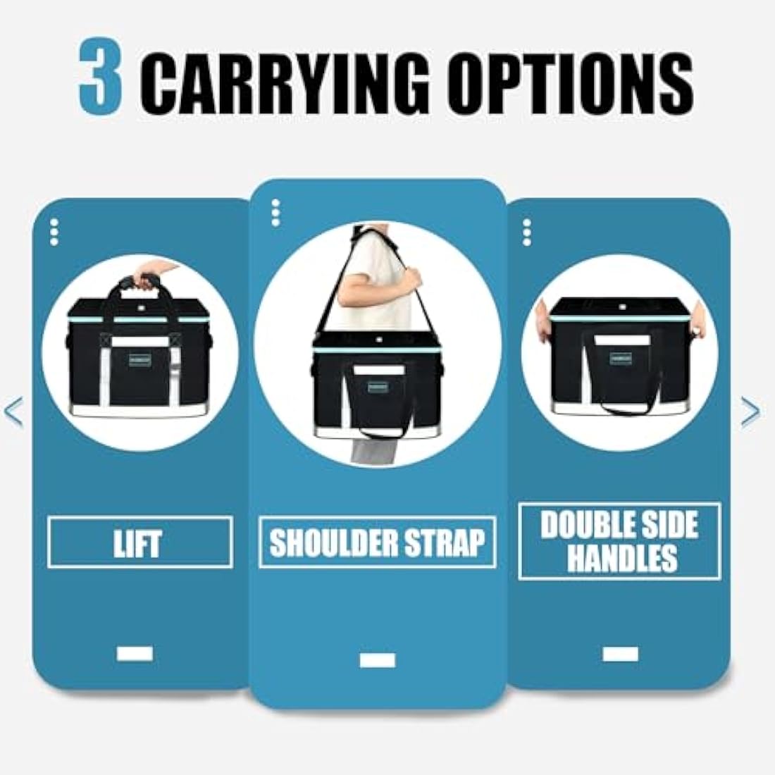 INSMEER 48L Large Cool Bag with Easy Top Access Opening, 65 Cans Foldable Cooler Bag, XXL Waterproof Cool Bag, Insulated Bag for Camping, Picnic, Beach, Hiking, Family Outdoor Activities, Festival