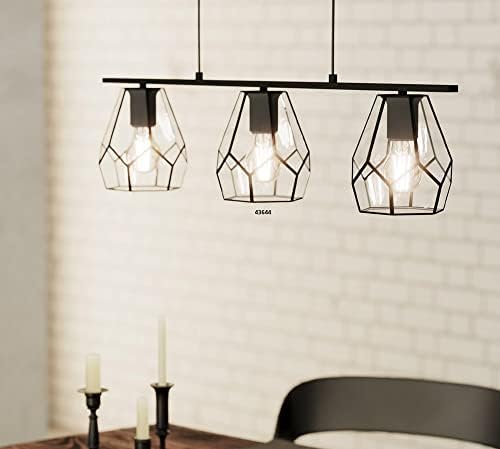 Eglo 49762 EMBLETON Pendant Light in Black Steel, Ø 46 cm