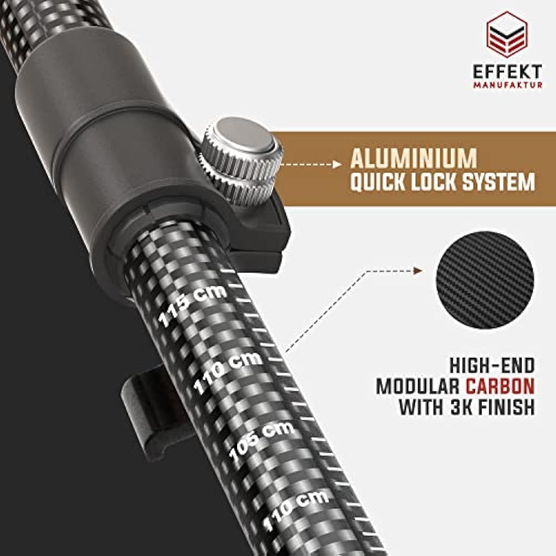 Effekt Carbon Fibre Trekking Poles - Collapsible, Leightweight Hiking Sticks with Cork Handle - Adjustable, Telescopic and Portable Nordic Walking Canes