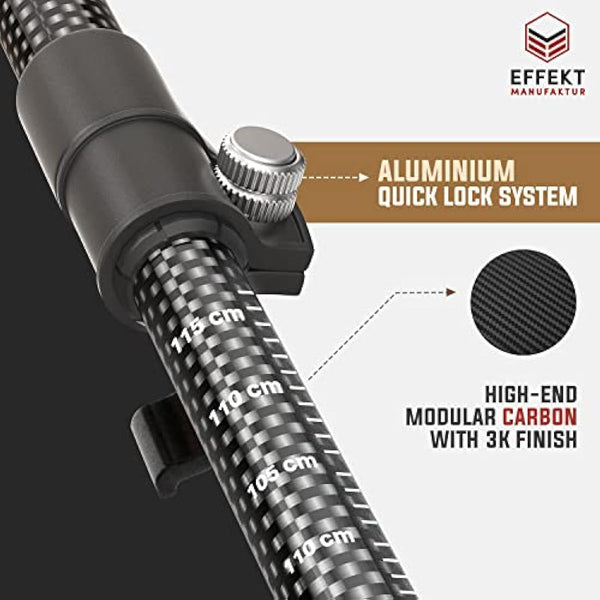 Effekt Carbon Fibre Trekking Poles - Collapsible, Leightweight Hiking Sticks with Cork Handle - Adjustable, Telescopic and Portable Nordic Walking Canes