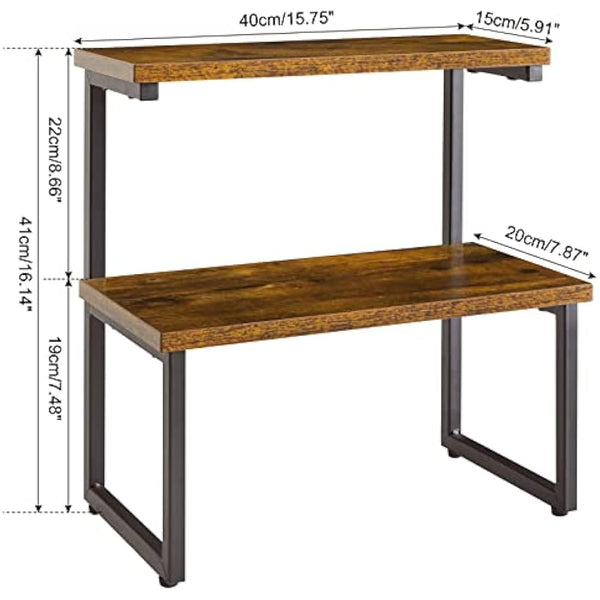 IBUYKE Spice Rack,kitchen countertop organizer Shelf,Extra Large Cabinet Storage Shelf Organizer Rack,Bathroom Storage Shelf,Cosmetic Storage Rack, Pantry Shelf for Kitchen,Dining Room,Office,TLJ001H