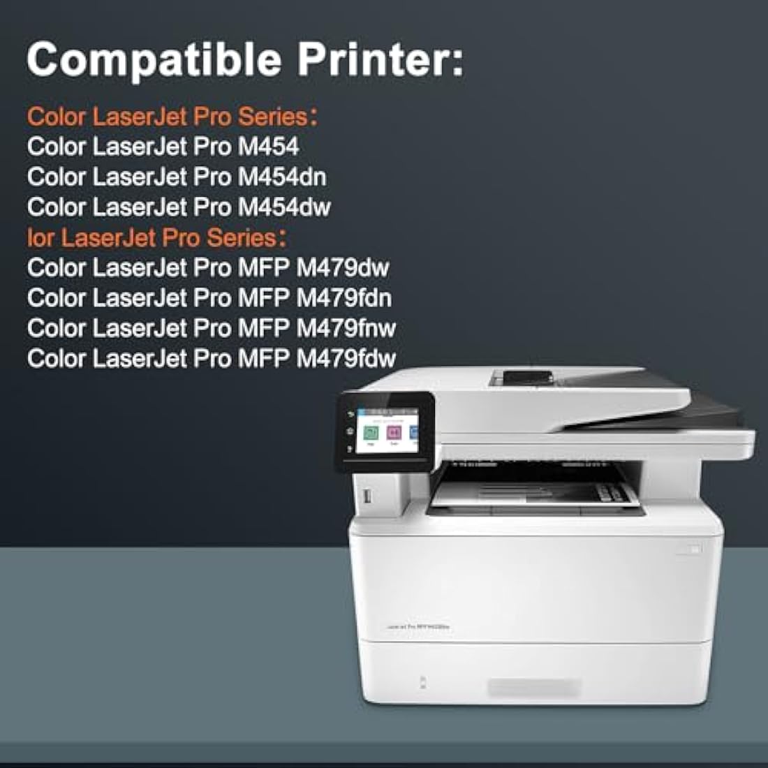 415X Compatible Toner Cartridge Replacement for HP 415A 415X for HP Color Laserjet Pro MFP M479fdw M479fdn M479fnw M479dw M479 M454dn M454dw Printer(4 Pack,Black Cyan Yellow Magenta)