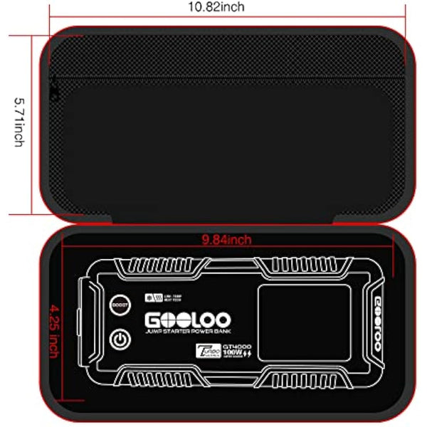 GOOLOO Jump Starter Eva Protection Case for GP3000 GT4000 GT4000S 12V Jump Starters,Portable Hard Storage Case Car Tool Gadgets Carry Bag