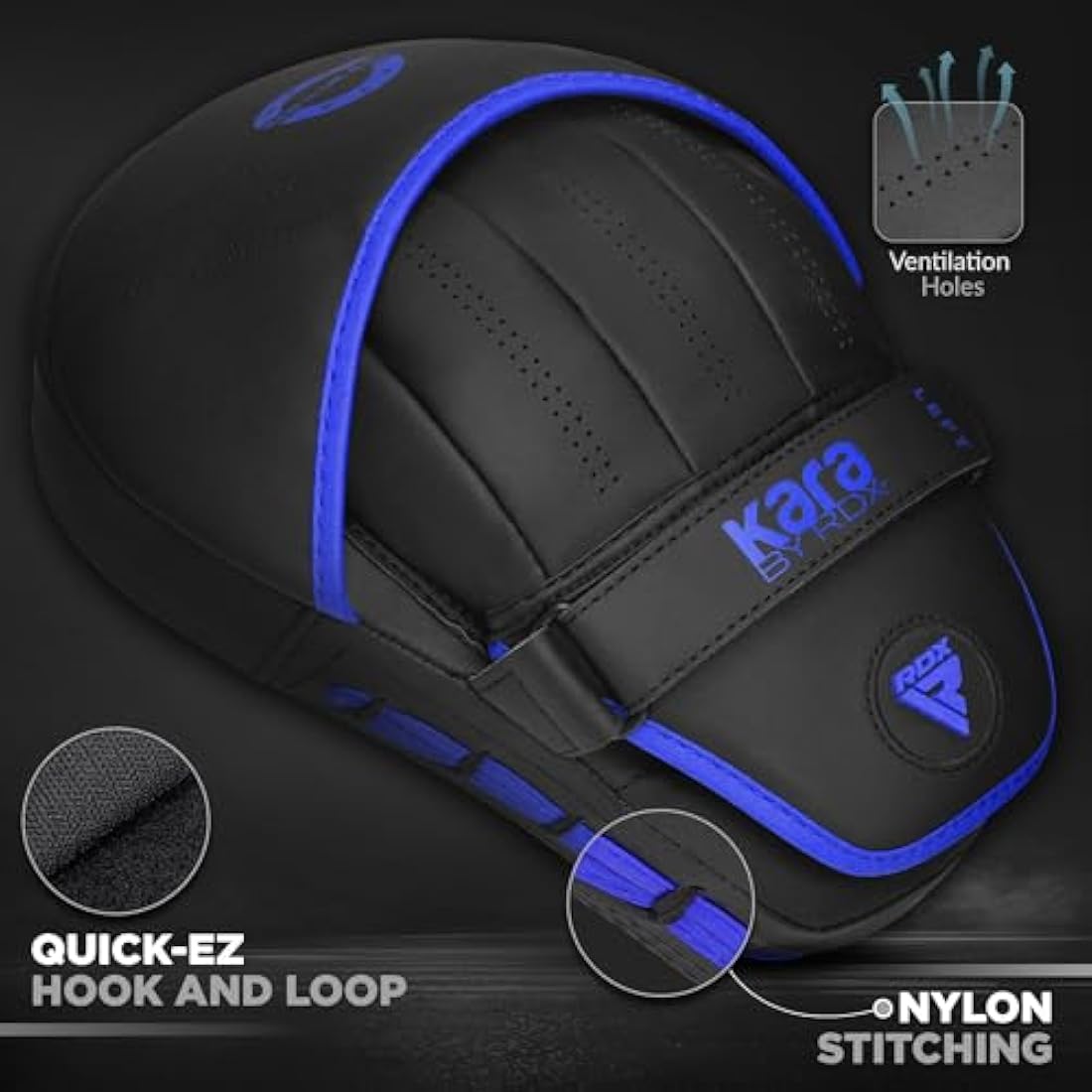 RDX Boxing Pads Curved Focus Mitts, Maya Hide Leather KARA Hook and jab Training Pads, Adjustable Strap Ventilated, MMA Muay Thai Kickboxing Coaching Martial Arts Punching Hand Target Strike Shield