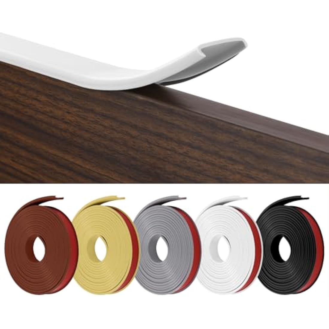 flintronic 5m*16mm U-Shape Flexible Furniture Edge Banding, Baby Safty Baby Edge Protector, Self Adhesive TPE Wood Edging Tape, DIY Furniture Edge Trim for Table, Cabinet, Furniture Restoration