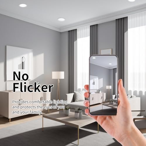 Grebbeam 20x 5W LED Recessed Ceiling Lights 230V, IP44 LED Spotlights 450LM, Cold White 6000K, Ø75-90mm Hole Diameter, Downlights for Bathroom, Kitchen, Living Room