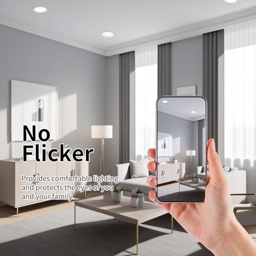 Grebeam 20 Pack LED Downlights for Ceiling 5W, 4000K Natural White, 450LM, IP44, LED Recessed Ceiling Lights, Cutout 75mm-90mm, Ultra Slim 25mm,