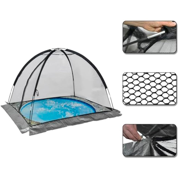 Kapler Pond Cover Net, 17x13FT Pond Cover Netting for Outdoor, Garden Pond Protector, Pond Dome with Zipper and Stakes, Pond Cover for Koi Ponds