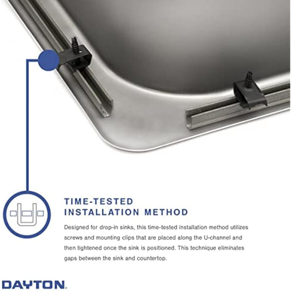 Elkay D125224 Dayton 25-Inch by 22-Inch Stainless Steel Single Bowl Four-Hole Kitchen Sink, Satin Finish