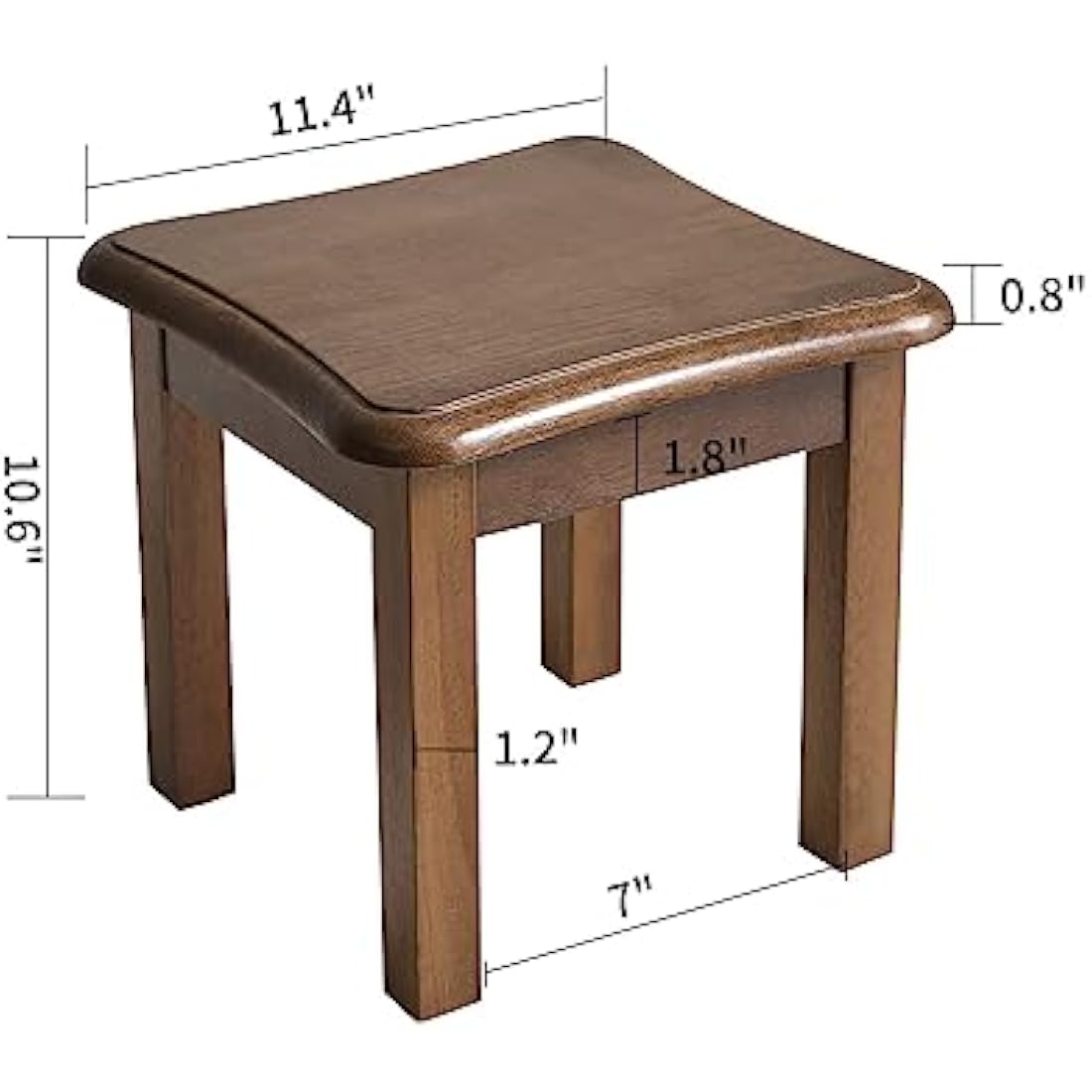 Aibiju Kids Step Stool, Small Short Stool, Shoe Changing Stool, Solid Wood Stool for Kids,Portable Stools for Adults Heavy Duty, Plant Table,Brown,JPRF-1353