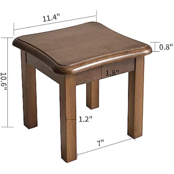 Aibiju Kids Step Stool, Small Short Stool, Shoe Changing Stool, Solid Wood Stool for Kids,Portable Stools for Adults Heavy Duty, Plant Table,Brown,JPRF-1353