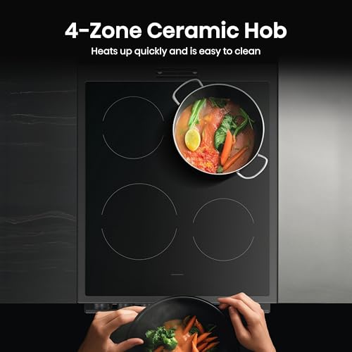 Hisense HDE3211BBUK 60cm Electric Cooker with Ceramic Hob-Black , A Rated Double Oven