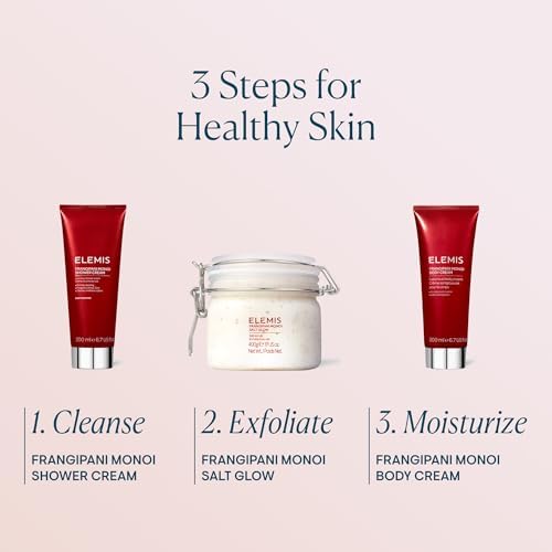 Elemis Frangipani Body Cream 200ml – Hydrating & Nourishing Moisturizer for Soft, Smooth Skin + Elemis Cool Down Body Wash 200ml – Refreshing & Revitalizing Shower Gel