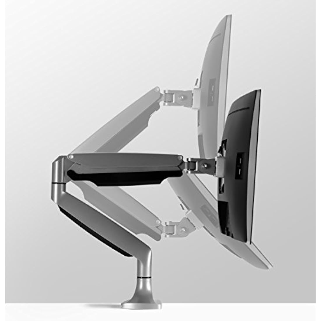 Mount-It! Single Monitor Arm Desk Mount | Gas Spring Monitor Arm | Full Motion Articulating Height Adjustable | Fits 21 22 23 24 27 30 32 Inch VESA Compatible Computer Screen | Clamp and Grommet Base