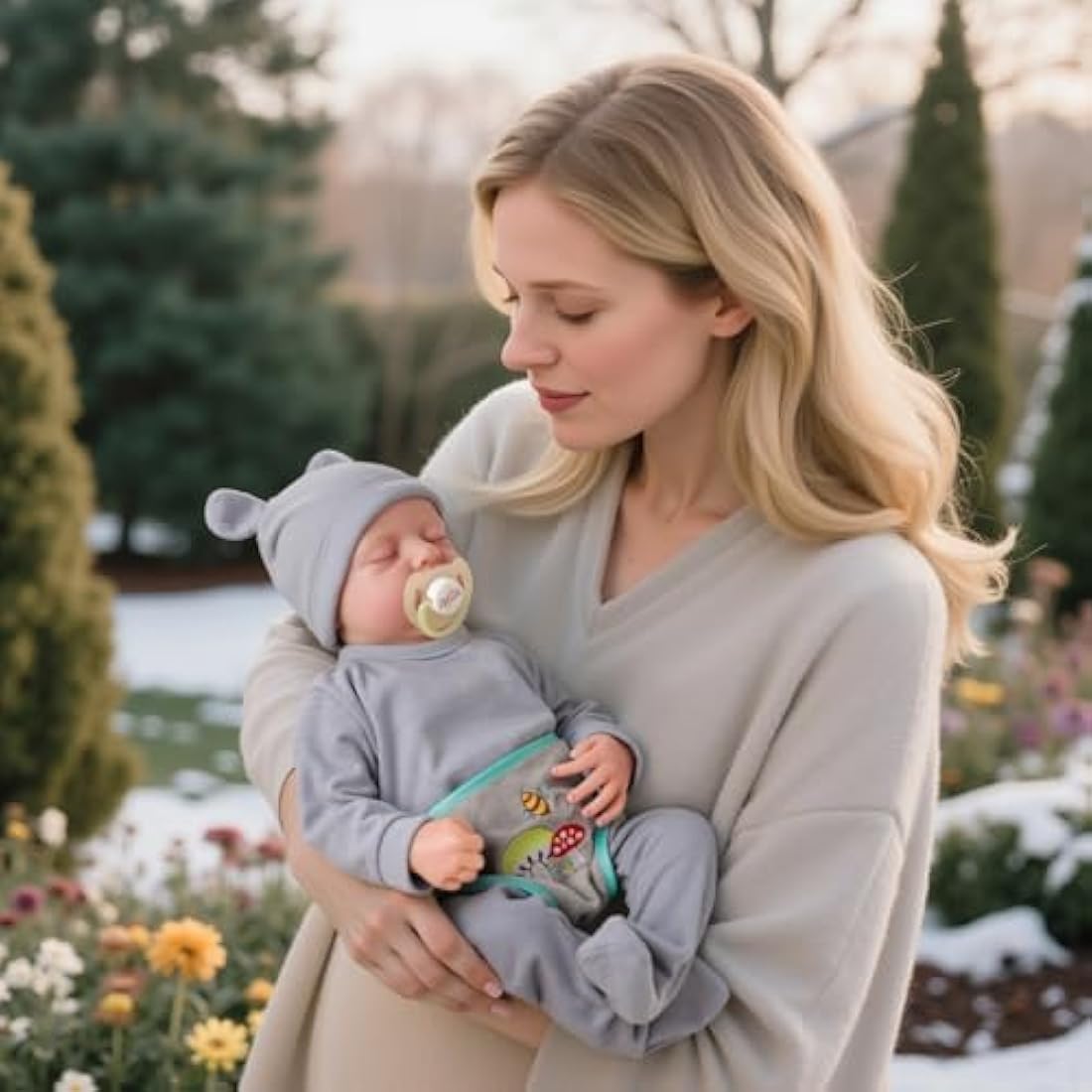 BABESIDE Reborn Dolls Boy - 17 Inches Handmade Washable Reborn Babies Vinyl Body with Clothes, Reborn Baby Doll Looks Like a Real Baby (Closed-Eyes Boy)