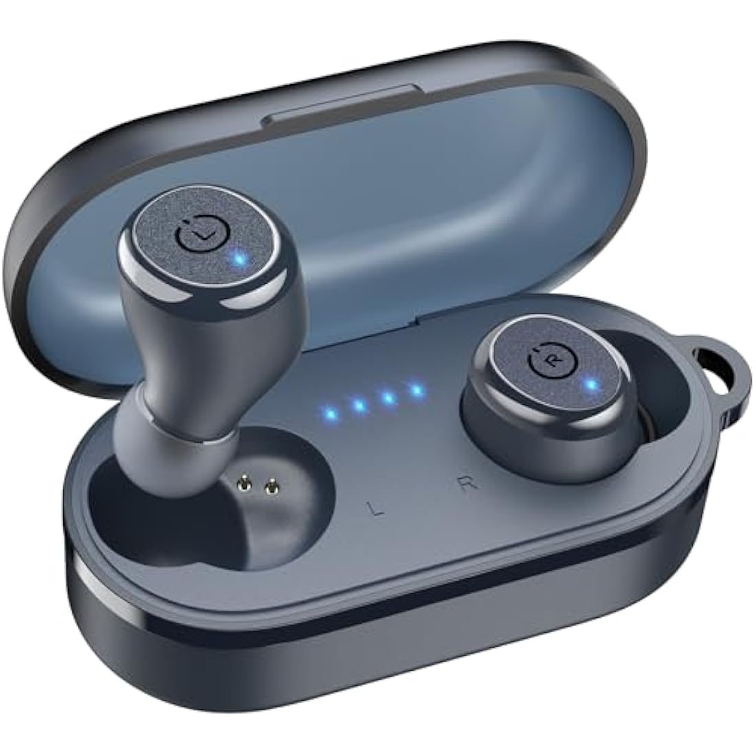 TOZO T10 Wireless Earbuds Bluetooth 5.3 Headphones, App Customize EQ, Ergonomic Design, 55H Playtime, Wireless Charging Case, IPX8 Waterproof Powerful Sound in-Ear Headset Blue(New Upgraded)