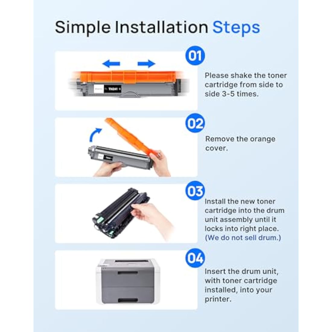 GPC Image Toner Cartridges Replacement for Brother TN241 TN245 Compatible with 9015CDW 9020CDW 9022CDW 3140CW 3142CW 3150CDN 3150CDW 3170CDW 9130CDN 9140CDN 9330CDW (Black Cyan Magenta Yellow, 5-Pack)