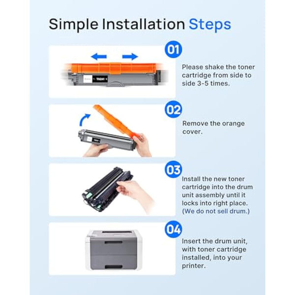 GPC Image Toner Cartridges Replacement for Brother TN241 TN245 Compatible with 9015CDW 9020CDW 9022CDW 3140CW 3142CW 3150CDN 3150CDW 3170CDW 9130CDN 9140CDN 9330CDW (Black Cyan Magenta Yellow, 5-Pack)